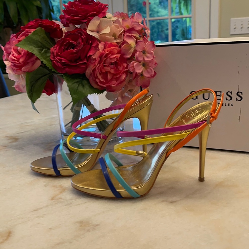 Guess Strappy Sandals Multi Colored 8